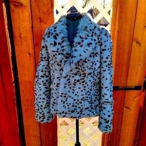 Robbins egg blue fur jacket